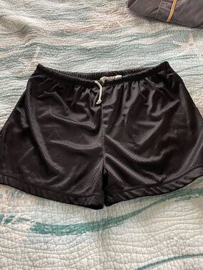 Derek Heart Black Mesh Athletic Shorts